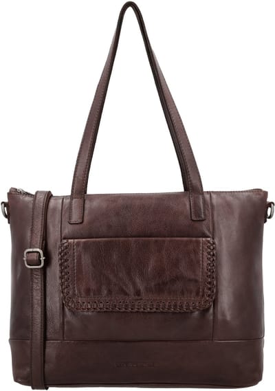Hide & Stitches Inspired by Country Laptoptas 13,3 inch - Shopper - Laptopvak - Werk - School - Casual - Leer - Leren Dames Tas - Donkerbruin