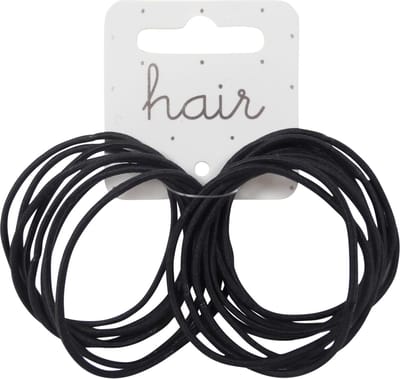 Haarelastiek Nylon - Dikte 2mm - Zwart - 48 stuks