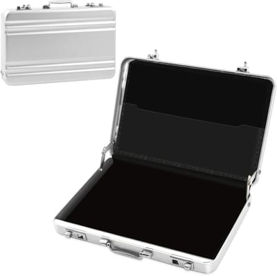 Geldtas Mini Koffer - Cadeautas Spaarpot - Cadeau Geven - Aluminium Buitenkant - 100x65x17mm - Zilver