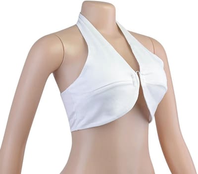 Sexy Halter Crop Top - Festival - Wit - Zomer - Gala Dames
