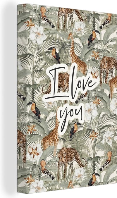 Canvas Schilderij Liefde - Quotes - Koppel - I love you - Spreuken - 20x30 cm - Wanddecoratie