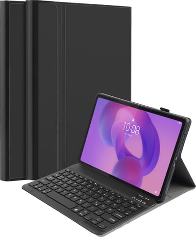 Just in Case tablet Hoes met Toetsenbord geschikt voor Lenovo Idea Tab Plus - QWERTZ Bluetooth Keyboard Case - Zwart