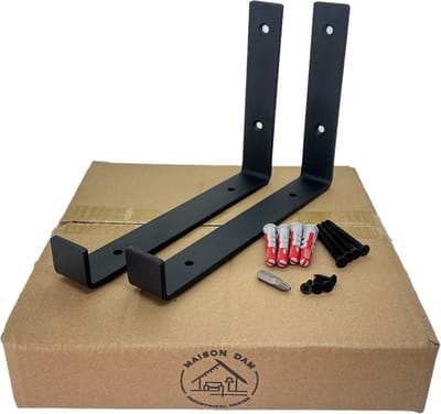 Maison DAM - Plankdragers L vorm up – Plankdrager - Voor plank 20cm - Mat zwart - Staal