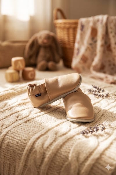 Stabifoot Babyslofjes – Zacht Leer – Cadeaudoos - Linnen zakje - Barefoot - PEARL 18 - 24