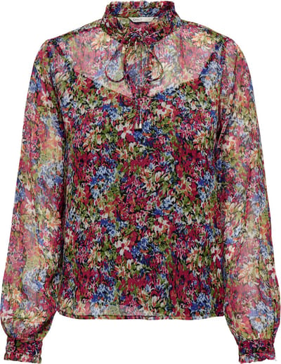 ONLY ONLGABBI L/S TIE TOP PTM Dames Top - Maat S