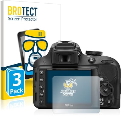 BROTECT - Screenprotector voor Nikon D3300 - Folie Beschermfolie Beschermglas matte 3 Stuks