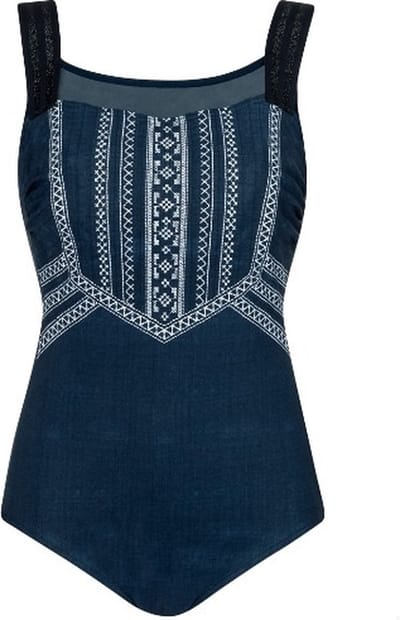 Sunflair - 72122 - prothese badpak - blauw met fantasie print - maat 44C / 90C