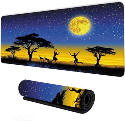 Grote Muismat - Bureauonderlegger XL - Gaming en Kantoor - Antislip Rubberen Basis - 160x80cm - Zwart met Herten