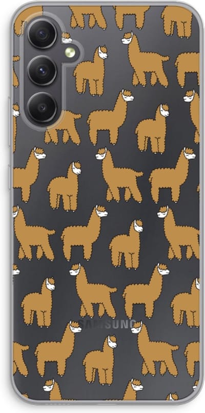 Case Company® - Hoesje geschikt voor Samsung Galaxy A34 hoesje - Alpacas - Soft Cover Telefoonhoesje - Bescherming aan alle Kanten en Schermrand