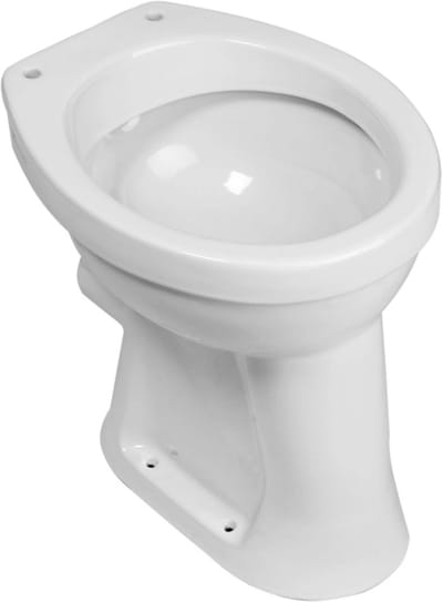 Verhoogd Staand Toilet met Vlakspoel en Horizontale Afvoer - 45,5cm - Wit