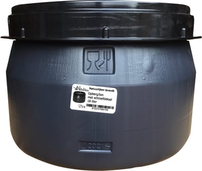 Opberg/voerton met schroefdeksel 18 liter