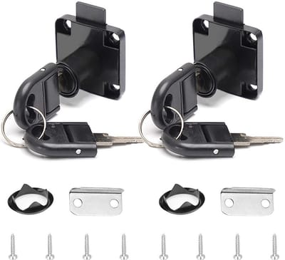 Dailygoods - 2 Stuks Zinklegering Meubelslot met Sleutels voor Kasten en Laden (19 mm)