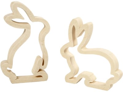 Creativ Company Houten Open Paashazen 14 cm 2 stuks