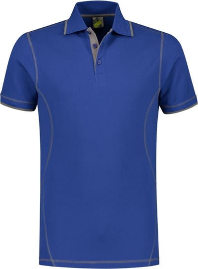 Lemon & Soda polo voor heren in de kleur royal blue in de maat XL met contrast details.