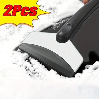 Waledano® 2 Stuks - Ontdooien Sneeuwschrapen - IJskrabber - Autoruiten krabbers - Raamkrabber - Ruitenkrabber - Afneembare Raamsneeuwborstel - IJskrabber Reinigingsgereedschap - Zwart
