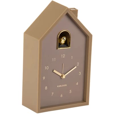 Karlsson Wekker Modern Cuckoo Oro - Bruin - 15x11.5x20cm - Modern - Wekker voor slaapkamer - Wekkers