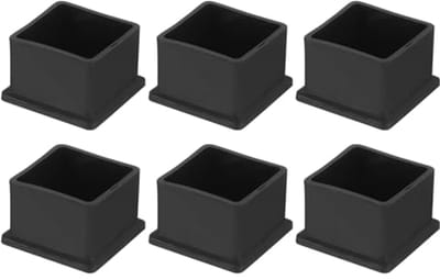Zwarte vierkante stoelpootdoppen van PVC - 35 mm x 35 mm - Bescherm je meubels en vloer