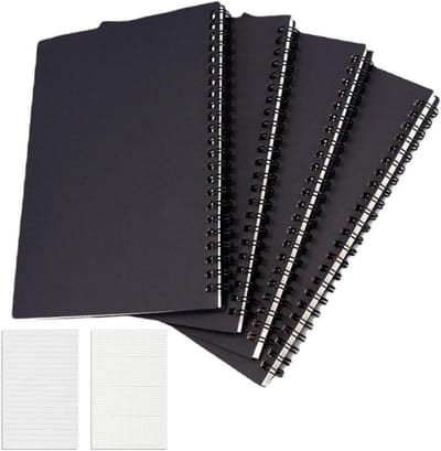 Spiraalnotitieboek A5, 4 Stuks, 120 Pagina's, Ideaal voor Notities, School, Kantoor en Reizen