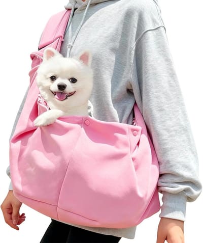 Comfortabele Roze Draagdoek voor Kleine Hond of Kat tot 6 kg - Ideaal voor Wandelen