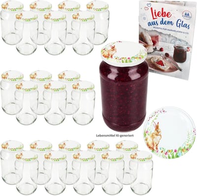 24-delige set weckpot 1062 ml TO 82 Osterfreude deksel incl. receptenboekje