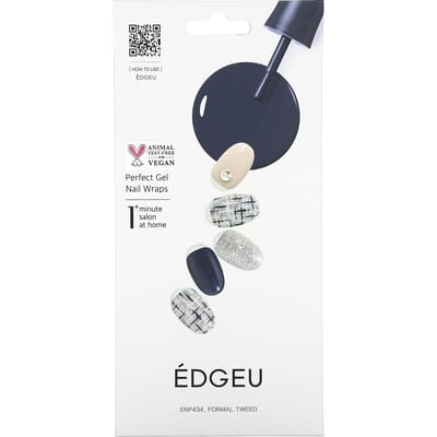 Edgeu, enveloppe d'ongle en gel parfait, ENP 434 tweed formel, ensemble de 23 pièces