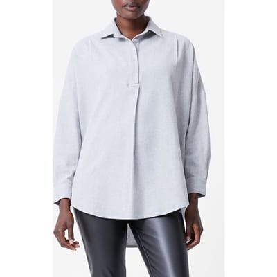 French Connection Flannel Popover Light Grey Mel Size: 6 | Blouses Outlet | Dames | Wit