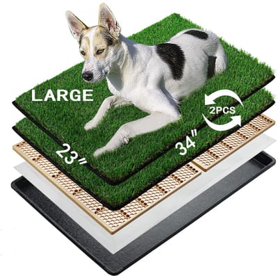 Unyqoos® Groot hondentoilet met kunstgras en snelle drainage voor binnen en buiten