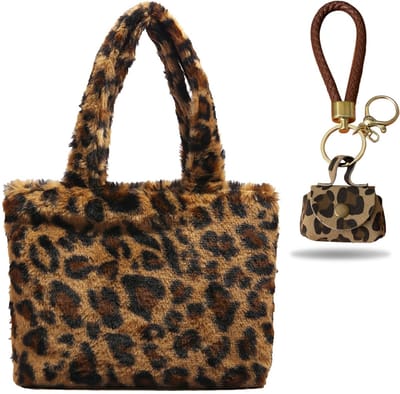 Dailygoods- Tote Bag - Dierenprint - Zipper - Mini Sleutelhanger - Handtas - Casual - 25x18x6 cm