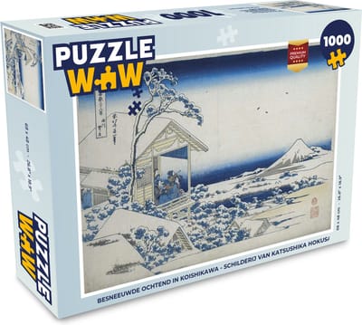 Puzzel Besneeuwde ochtend in Koishikawa - Schilderij van Katsushika Hokusai - Legpuzzel - Puzzel 1000 stukjes volwassenen