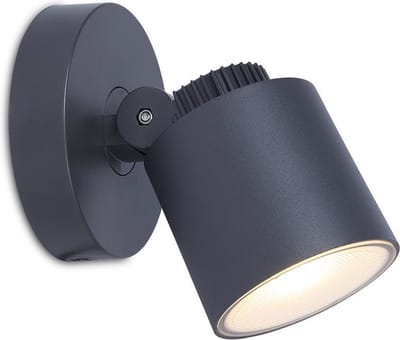 LUTEC Explorer - LED wandlamp voor buiten - Draaibare lamp - Premium aluminium - 380Lm - 3000K warm wit licht - IP54 extra weerbestendig - Donkergrijs