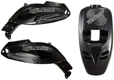 Piaggio Typhoon Stickerset - Cyclone - Zilver
