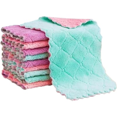 20 Stuks Pluisvrije Keukenreinigingsdoekjes Afwasdoeken Dubbelzijdig Waterabsorberend Microvezel Afwas pink