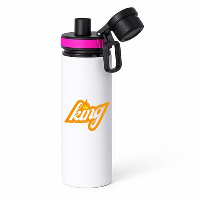 Hacebo® - King waterfles met draaidop roze - Koning - een koning - verjaardagscadeau - kroontje - kado - gift - geschenk - water fles - 850ML