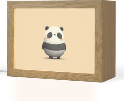Nachtlampje 20x15 cm - Kinder lampje - Panda - Beige - Minimalistisch - Tafellamp kinderkamer - Slaapkamer lamp - Bedlamp kinderen - Kinderlampje stopcontact - Wandlamp babykamer - Nachtlampjes