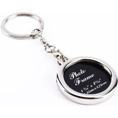 Schattige mini creatieve metalen legering fotolijst sleutelhanger cadeau white