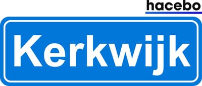 Hacebo - Plaatsnaam Sticker - 29x10 CM - Kerkwijk sticker - Verkeersborden sticker - grappige cadeaus - Kerkwijk