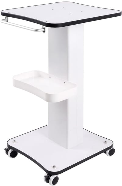 Dailygoods - Kalolary Schoonheidssalon trolley, aluminium rollende trolley met wielen, beauty instrument lade, schoonheidssalon trolley (zwart en wit)