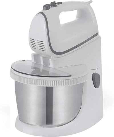 Florixa® Mixer met Mengkom - Keukenmachine - Keukenrobot - Inclusief Accessoires - Antraciet - Zilver - 25cm x 32cm x 25cm