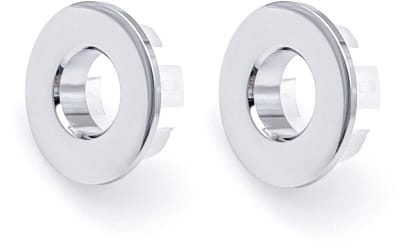 Dailygoods- Overloopring Zilver - 2x Metalen Overloopring - Geschikt voor Wastafel met Overloopgat 22-24 mm - Hoogwaardig Messing - Glanzend Oppervlak - Wastafelring