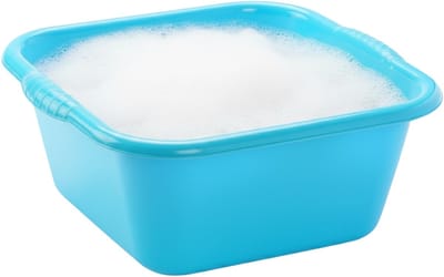 Plasticforte huishoud teiltje - afwasbak - vierkant - kunststof - 11 liter - 35 x 34 x 15 cm - Turquoise - Schoonmaken