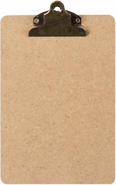 Houten Klembord MDF A6 Staand Butterflyclip vintage