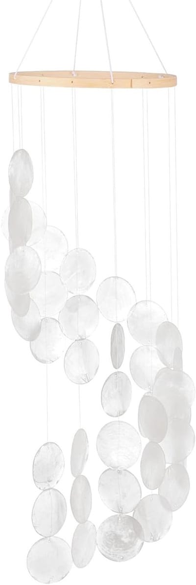 Handgemaakte Schelpen Windgong van Zee Glas voor Buiten, Patio en Tuin Decoratie, Geluid en Sfeer Creëren
