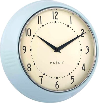 Plint - Wandklok - Retro - 23 cm Doorsnede - Ice
