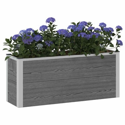 vidaXL Verhoogde plantenbak Grijs 100 x 30 x 42 cm WPC en Aluminium