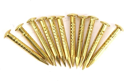 Muur pinnen van messing, 100 stuks ronde kop nagels voor meubels en houtwerk - 15 mm lengte.