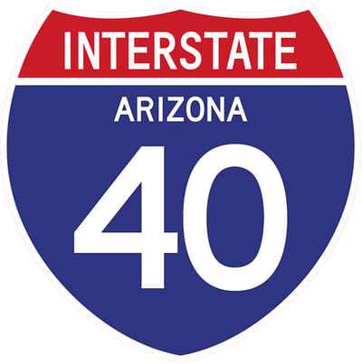 Signs USA - wandbord - dibond - Interstate 40 - Arizona - 39 x 39 cm