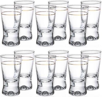 Glasmark Shotglaasjes - 24x - gold collection - 25 ml - glas - borrelglazen