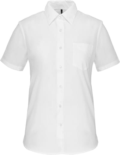 Kariban Overhemd in onderhoudsvriendelijk polykatoen-popeline korte mouwen dames K548 - White - S