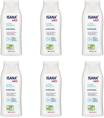 ISANA MED - Parfumvrij - Douchegel - 6 x 250ml - Ultra Sensitiv