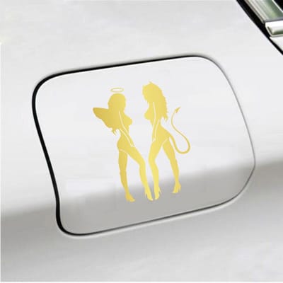 Bumpersticker - Engeltjes - 14 X 10 - Goud